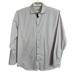 Nienteaffatto Napoli Men's Size XL Button Up Long Sleeve White Blue Red Shirt